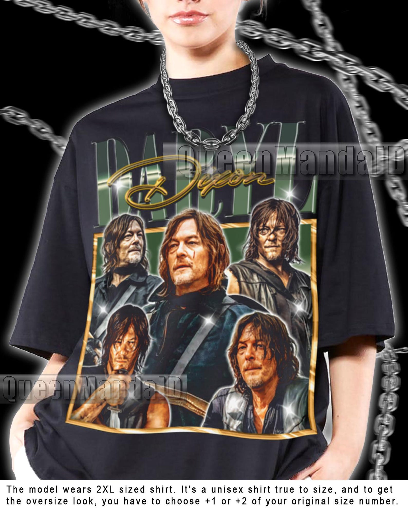 Vintage Daryl Dixon Shirt Retro Fan Tee, 90s Retro Style Twd SweaT-Shirt R097 M