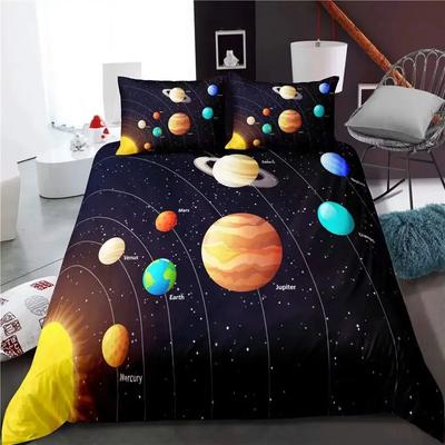 Solar System Duvet Cover Set Outer Space Galaxy Bedding Sets Universe Planets Comforter Cover Astronomy Quilt Cover Queen Size