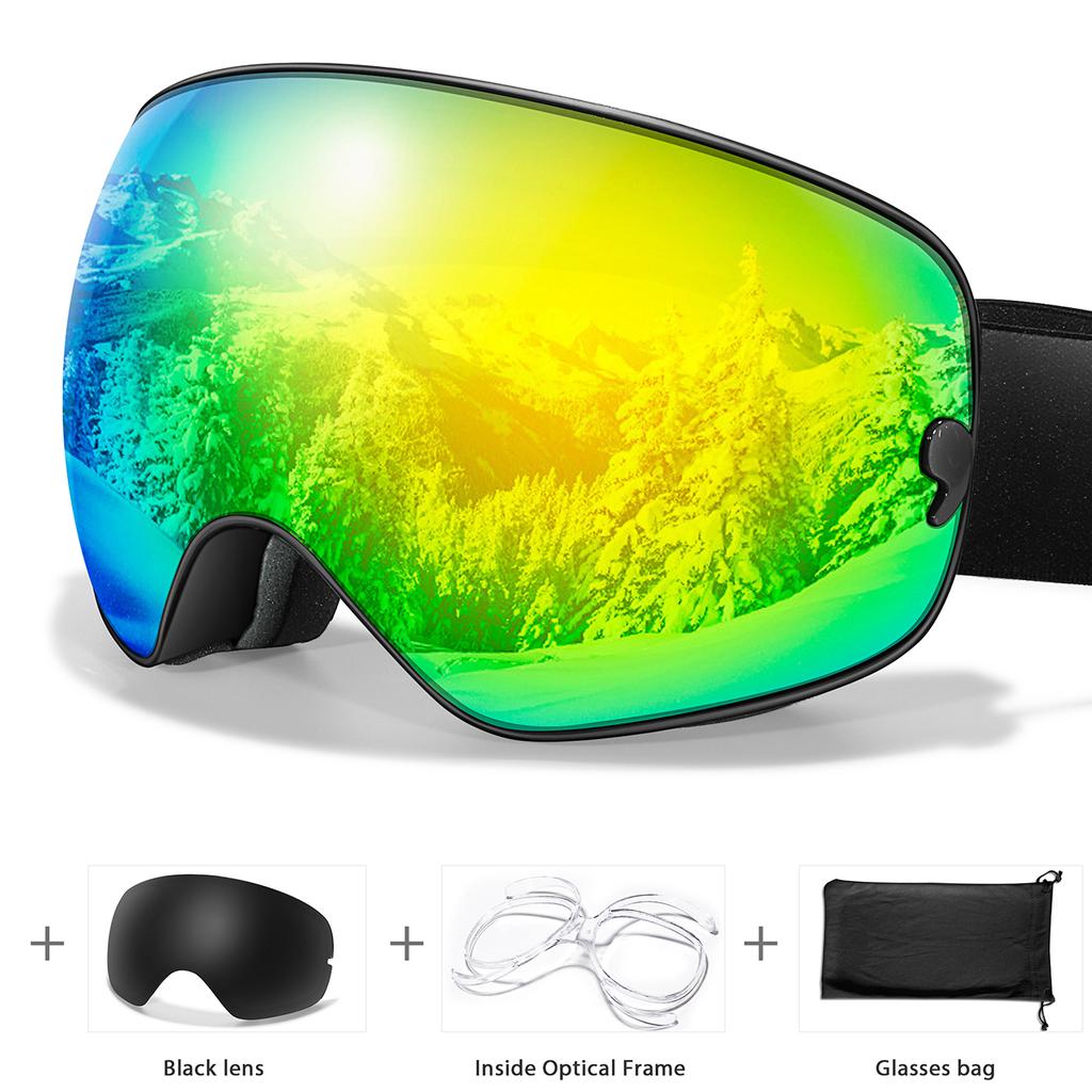 Ski Goggles Men Women Outdoor Sports Anti-fog Snowboarding Snowmobile Glasses UV400 Charngeable Lens Teen Charistmas Cycling