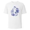 Mens Printed TShirt Blue And White Porcelain Cat Graphic 100Cotton Oneck Shortsleeved Tees For Men Women Summer Fashion Tops