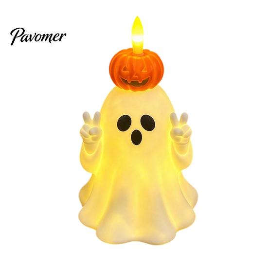 Cute Halloween Room Decor Ghost/Pumpkin LED Night Light for Desktop Decoration, Battery Party Operated Nursery with Warm Glow Home Small Gift Kids