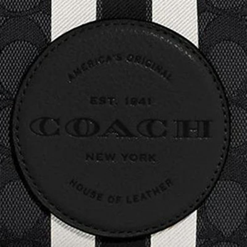 Coach Dempsey Leather Wrist Bag Makeup Bag Small Women's Black C9119-SVRT6