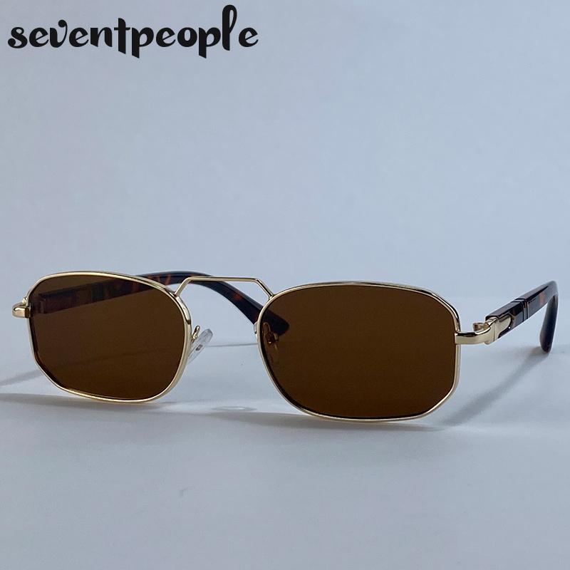 Vintage Small Frame Rectangle Sunglasses Women Luxury Brand Classic Punk Outdoor Driving Sunglass For Ladies Trendy Shades