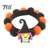 Festive Halloween Pet Collar Pom-pom Cat Collar, Adjustable Cute Pumpkin Bat Witch Dog Hook And Loop Orange Black Pom-poms for Cats Dogs Soft