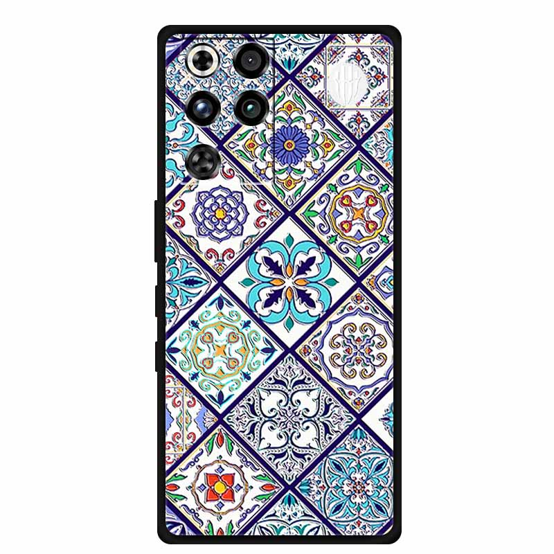 For ZTE Nubia RedMagic 11 Pro 5G Case 3D Emboss Flowers Relief Soft Black Silicone Back Cover For ZTE Nubia RedMagic 11Pro Funda