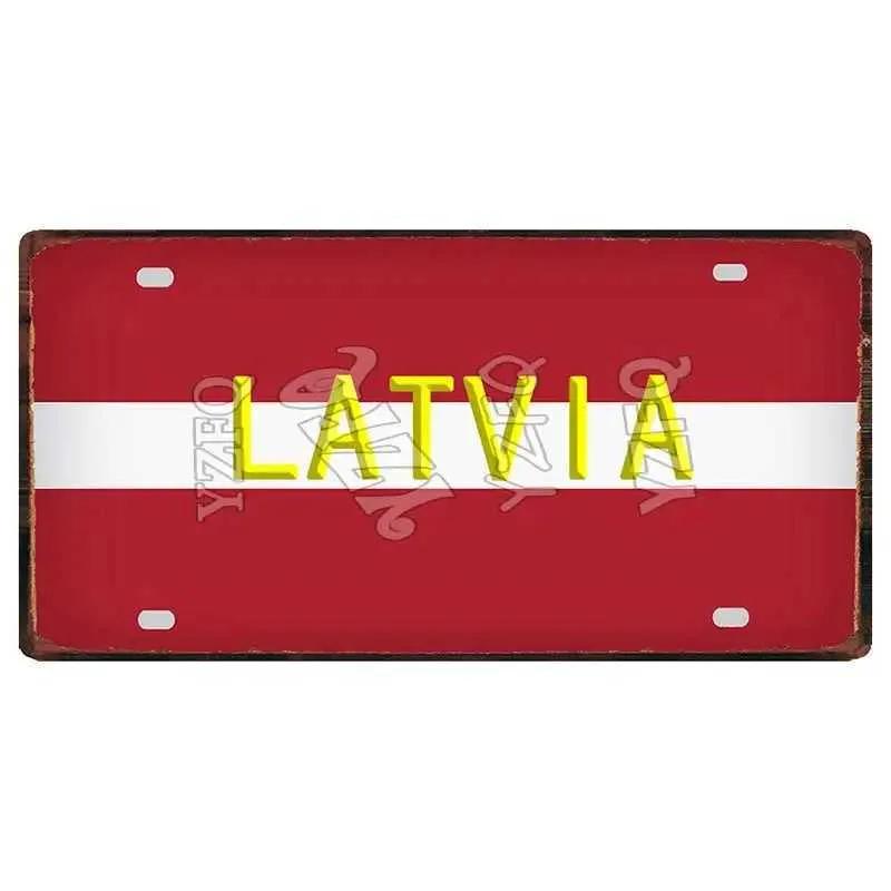30X15Cm National Flag Egypt Maldives Latvia Metal Tin Logo Tourist Souvenir Wall Bar Shop Home Decoration Dc-1321B