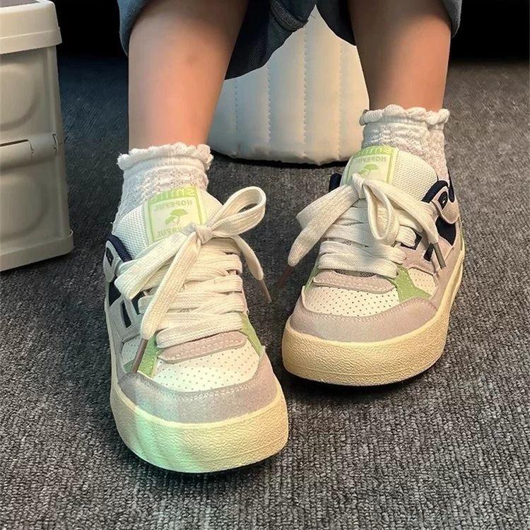 Board Shoes Women's Spring New Models Show High Hong Kong Style White Shoes Ins Versatile Casual Shoes