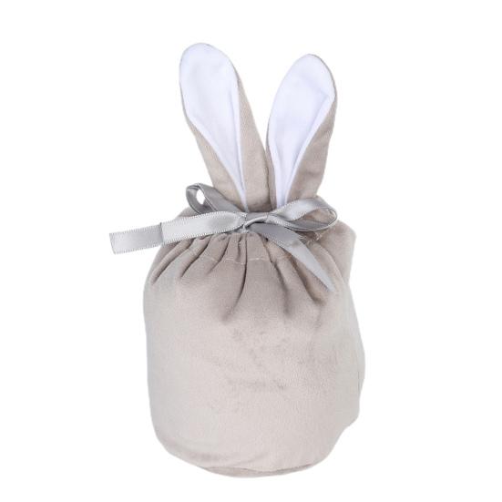 24 Stück Hasen-Geschenktüten, Samttüten mit Kordelzug, Hasen-Geschenk