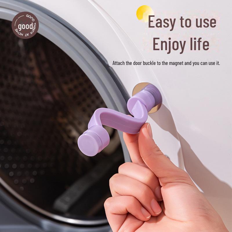 Washing Machine Drum Door Lock with Ventilation and Mildew Protection, Anti-Pinch Design, Magnetic Buckle