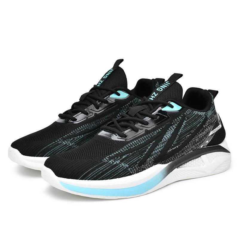 New sports shoes running shoes flying woven breathable running shoes soft sole light men's shoes young and young color matching men's shoes