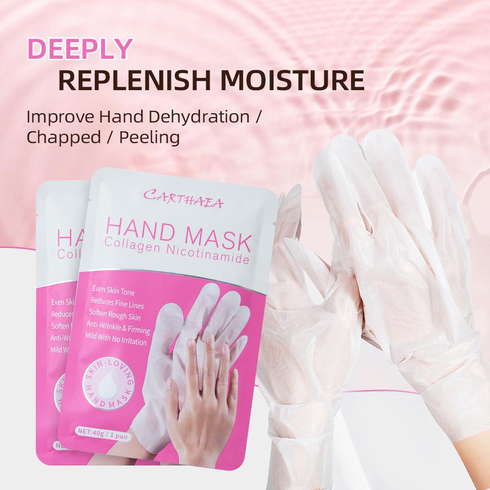 Custom Formula Nicotinamide Hand Mask Gloves Cruelty Free Natural Extract Milk Private Label Skin Care Hand Mask