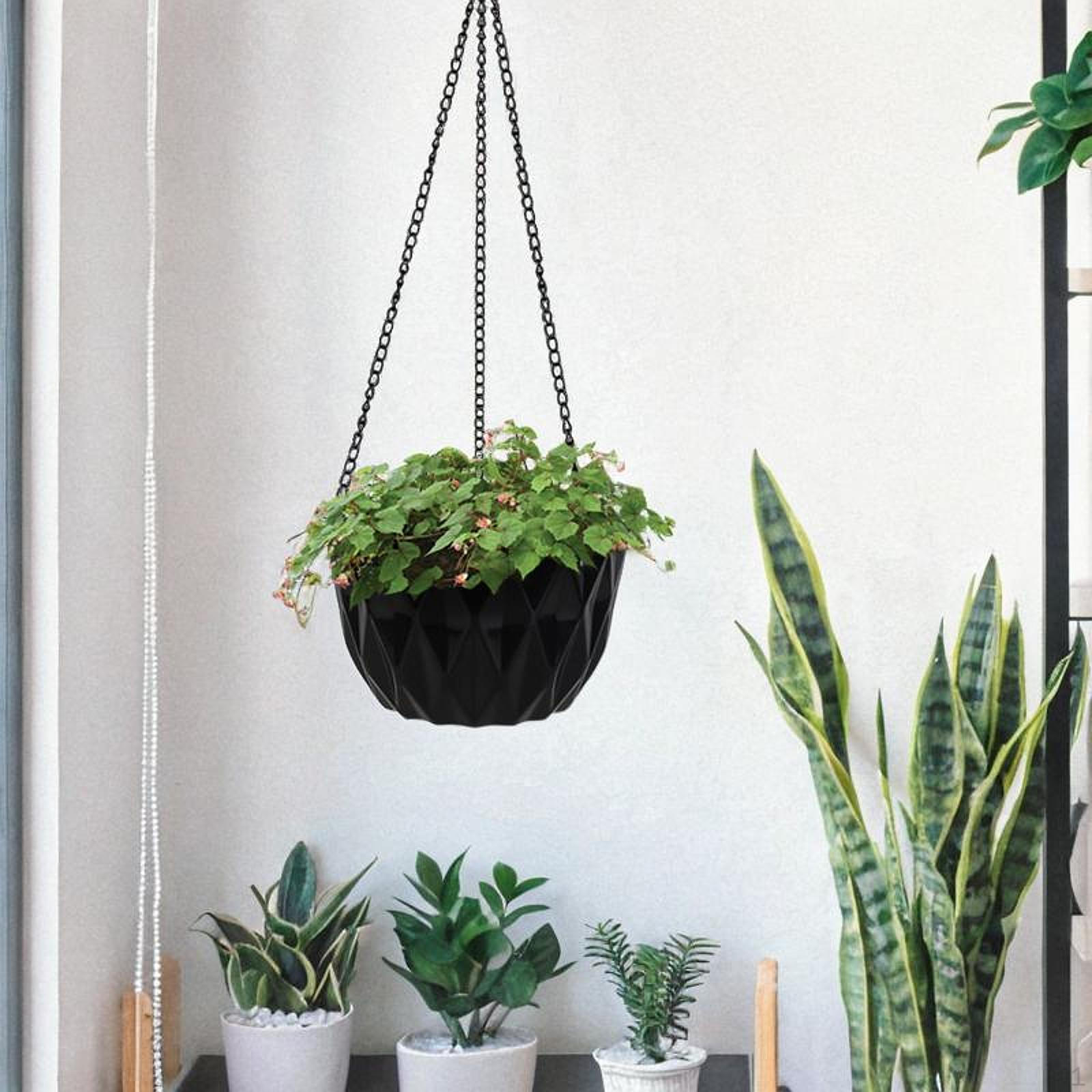 

Self Watering Hanging Planter Basket Decoration Ornament Flower Pot Plant Container чёрный