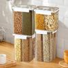 Airtight Cereal Storage Container Large Capacity Compartment Sealed Multigrain Can With Measuring Cup