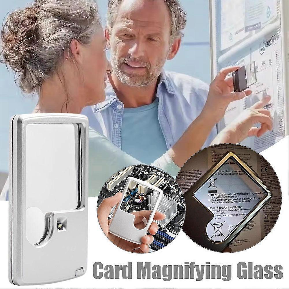 Portable Credit Card Led Magnifier Loupe with Light Magnifying Glass
