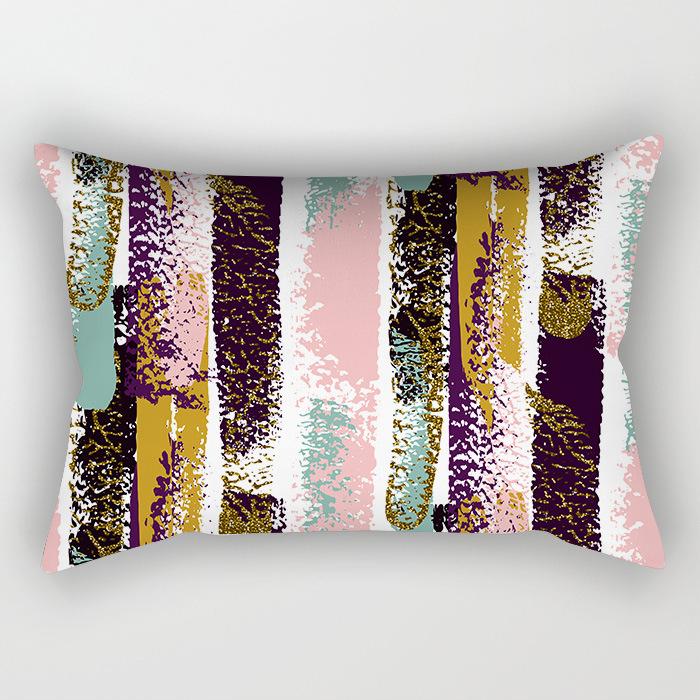 Nordisch Abstrakt Bunt Linien Geometrisch Langer Kissenbezug Zuhause Sofa Kissen Auto Büro Lendenkissen