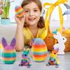 3D-gedruckte Ostereier mit Hasen im Inneren – bewegliches, flexibles Spielzeug, ideal als Osterkorbfüller, Geburtstagsgeschenk für Kinder oder als Dekoration für Zuhause oder den Schreibtisch.