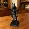 Egyptian God Anubis Decor 3D Printed Statue Desk Sculpture with Stable Square Base Matte Office Ornament Black Minimalist Low-Polygon Design for Home