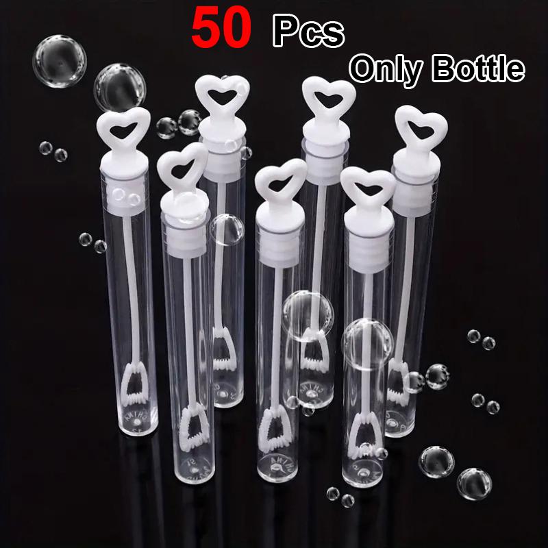 5/20/50pcs Heart-Shaped Bubble Wand Tubes Plastic Soap Dispenser for Wedding Bridal Shower Anniversary Party Favors(Only Bottle)