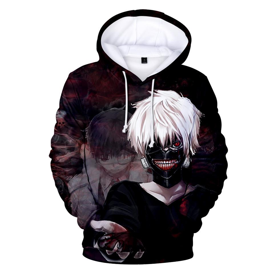 Hoodie Tokyo Ghoul 3D Printed Hoodies Boy/girls Sweatshirt Long Sleeve Cartoon Pullover Tops Teen Clothes
