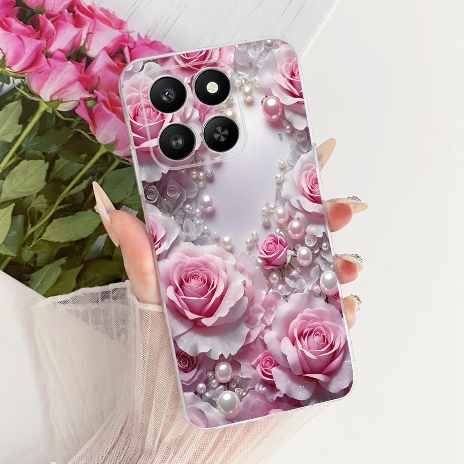 For Honor 400 Smart 5G Case LGN-NX1 Luxury Flowers Butterfly Painted Cover Silicone Case For Honor X7d X 7d HonorX7d Soft Fundas
