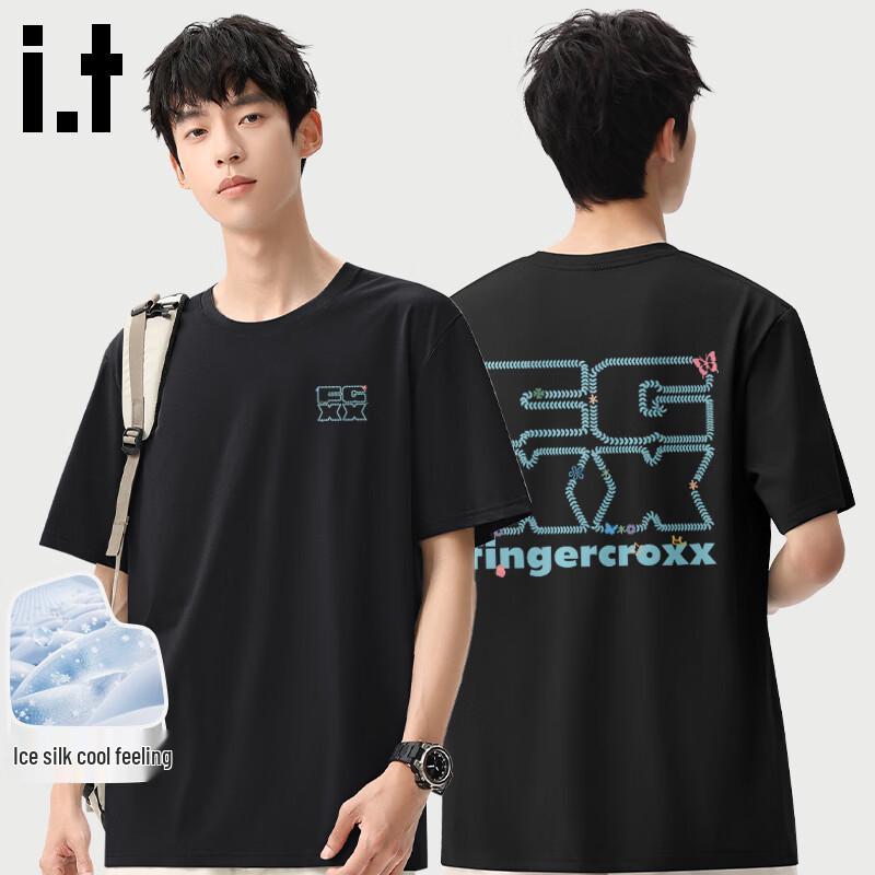 Fingercroxx Men s Ice Silk Loose Fit T-Shirt XL