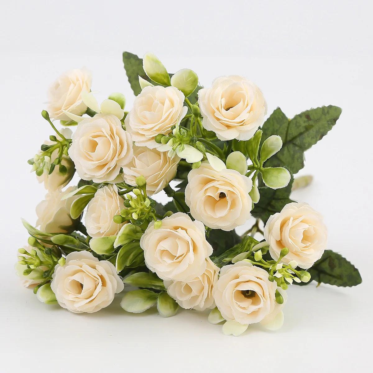

Artificial Rose Bridal Bouquet Flower Resistant Real Touch Plastic Wedding Roses Suitable for Outdoor Wedding,Engagement,Garden 20X29CM