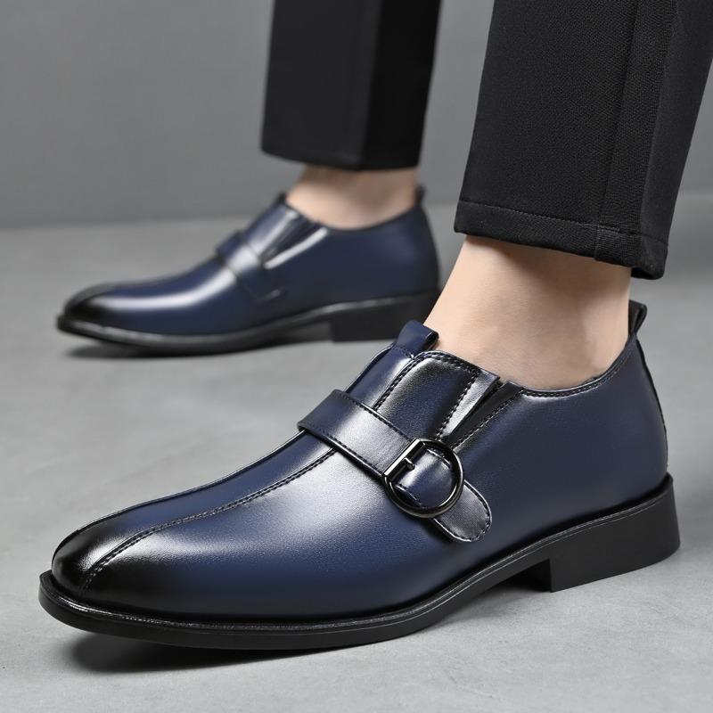 Fashion Designer Large Size 38-47 Mens Dress Shoes Fashion Solid Color Wedding Shoes Male Spring Autumn Buckle Designer Man Leather Shoe