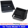 for Tesla Model Y Juniper 2025 Center Console Organizer Storage Box Anti-slip Cup Mat Armrest Box Hidden Storage Box Accessories