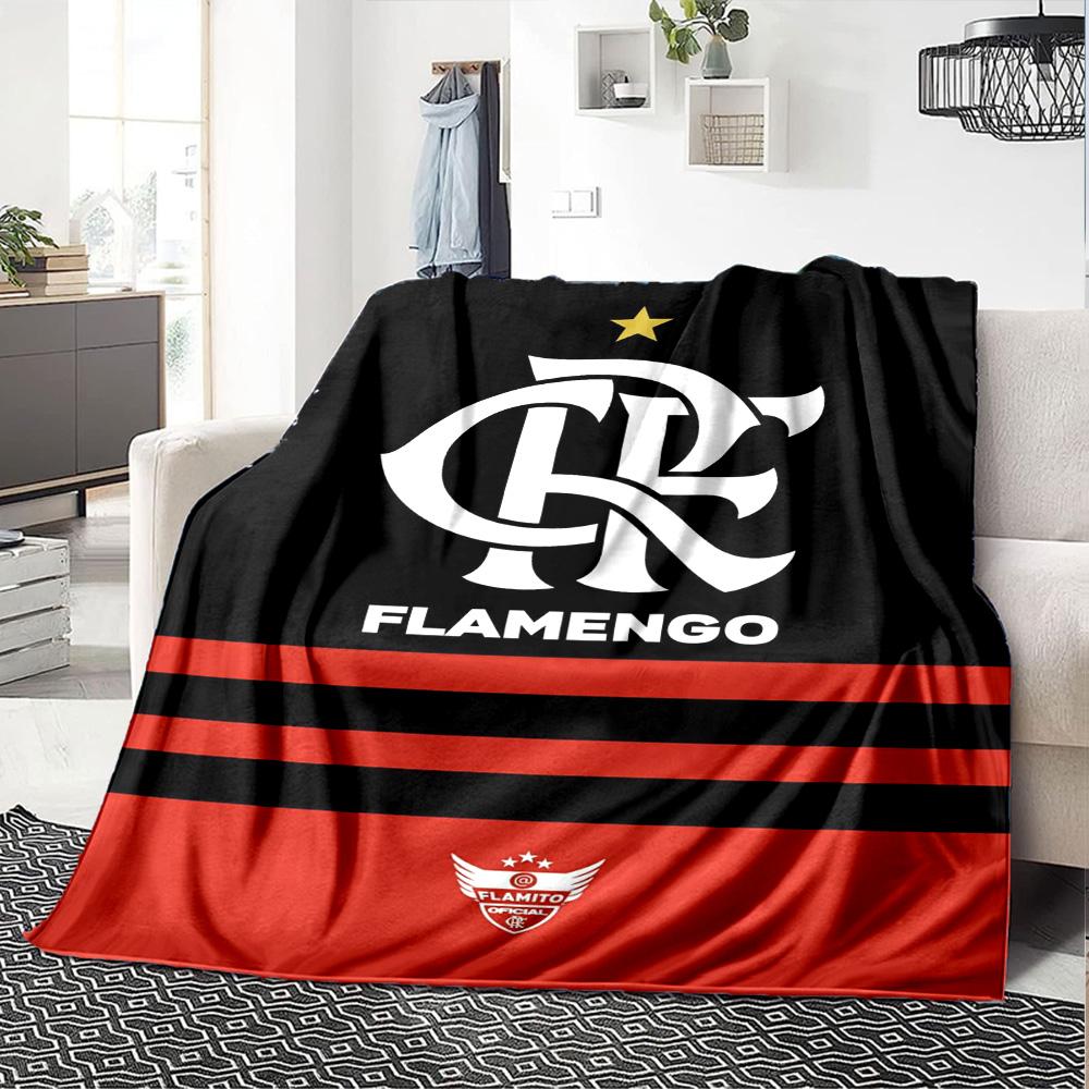 Flamengo logo Print Flannel Blanket High Quality Warm Comfortable Cover for All Seasons Perfect for Gifts Home Decor