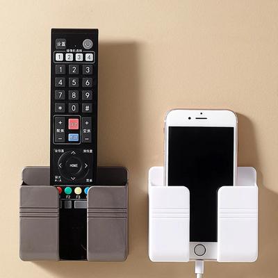 Punch Free Self Pasting Phone Storage Box Self-dhesive TV Remote Control Organizer Rack Wall-mounted Phone Plug Charging Holder