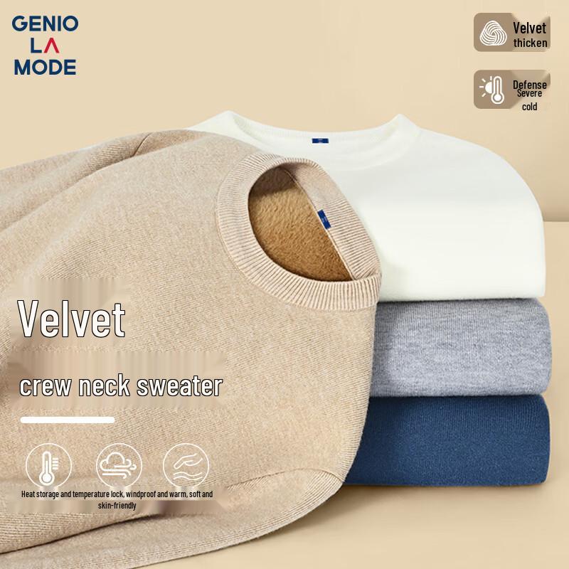 

GENIOLAMODE Men s Winter Fleece-Lined Sweater XL