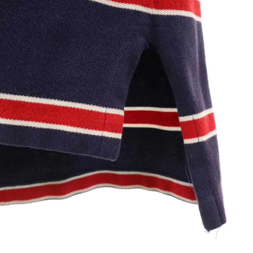 Polo by Ralph Lauren border Short sleeve Polo shirt M Navy system Men's Used