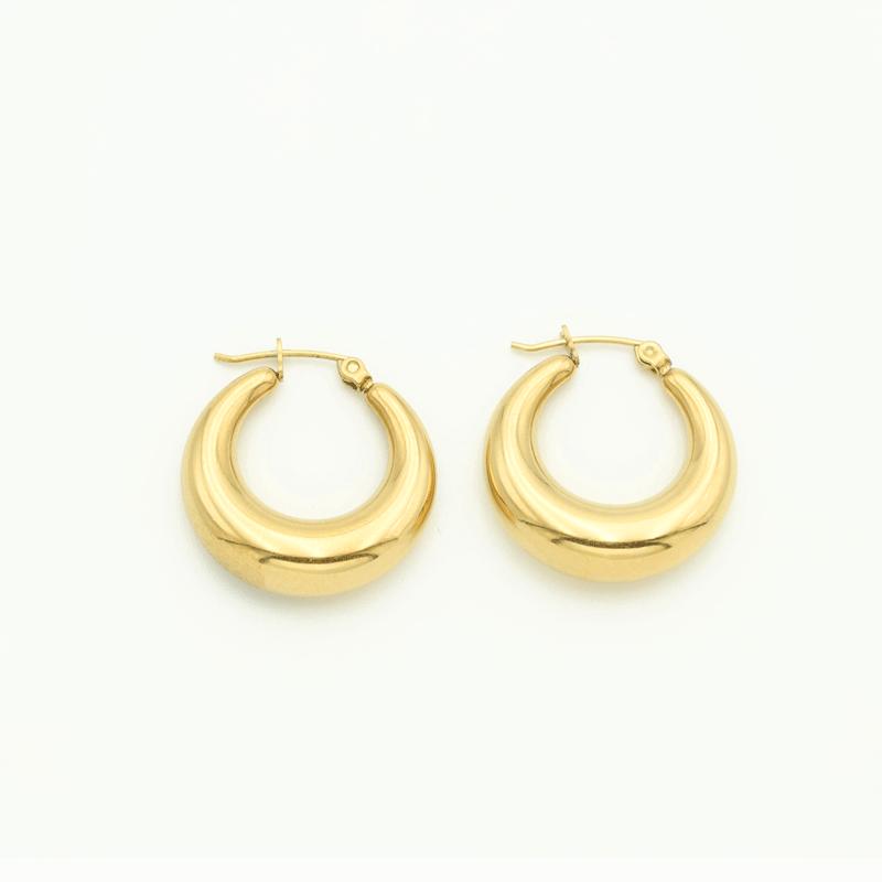 Light Luxury Titanium Steel U-Shaped Hollow Earrings Niche Design Sense 18K Ear Jewelry Handmade