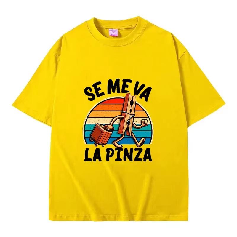 Se Me Va La Pinza Funny Quote Print Tshirt Unisex Retro Cartoon Graphic Print Casual Short Sleeve Cotton Streetwear Tee Tops