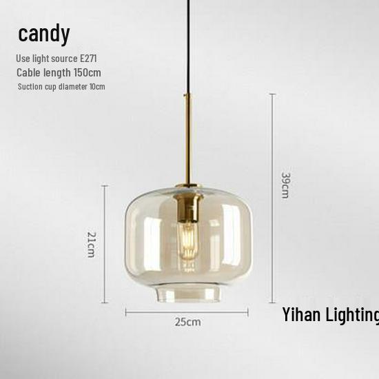 Nordic Modern Pendant Light – Minimalist Glass Fixture for Coffee Shops, Bedside, Bar Counters