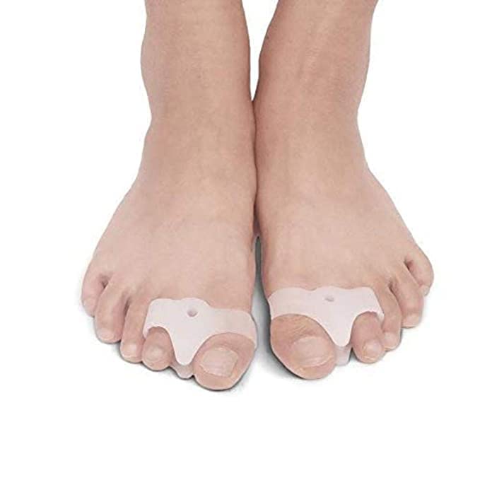SUEFOR Gel Big Toe Bunion Guards & Toe Spreaders Bunion Pads- Big Toe Separator Cushion Straightener-Gel Toe Spacers, Protectors, Correctors-Non To