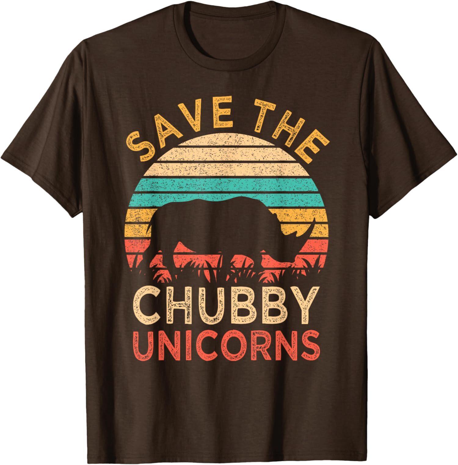 Save the Chubby Unicorns Funny Rhino Protect T-Shirt S разноцветный
