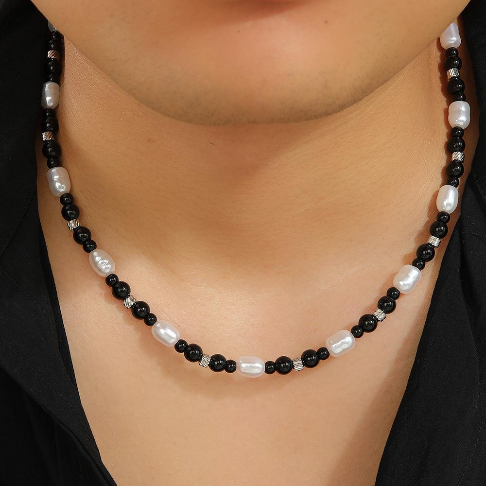 Bohemian Styl Kokosowa Łupina i Kamień Choker - Ręcznie robiony Męski Naszyjnik