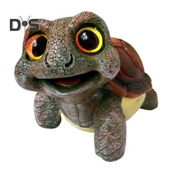 Turtle Statue Garden Mini Figurine Waterproof UV Resistant Mini Size Adorable Turtle Shaped Animal Statue Yard Ornament