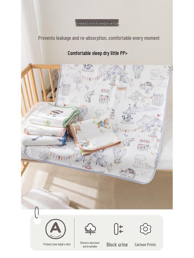 Waterproof Cartoon Baby and Menstrual Urine Pad - Washable & Reusable