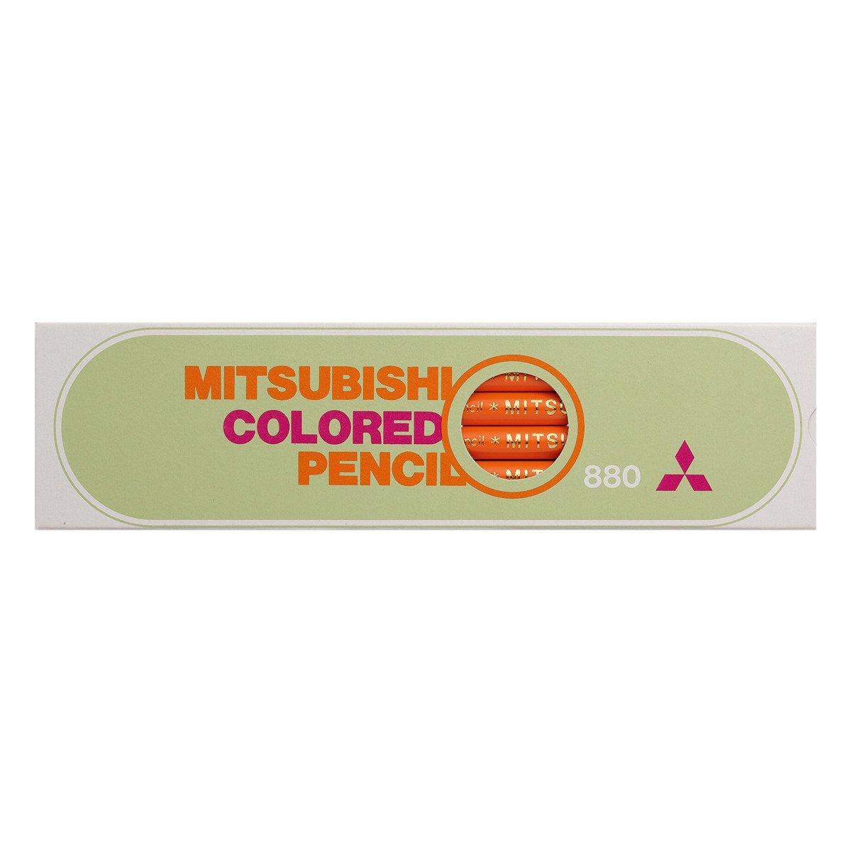Цветные карандаши Mitsubishi Pencil 880, один цвет, оранжевый, 1 дюжина, K880.4