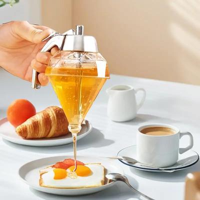 Upgrade Juice Syrup Cup Squeeze Bottle Storage Pot Stand Holder Bee Drip Dispenser Kettle Honey Jar Container Kitchen Accessorie