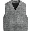 Loose Houndstooth V-Neck Sleeveless Top Men Tops Black White 5854101-064