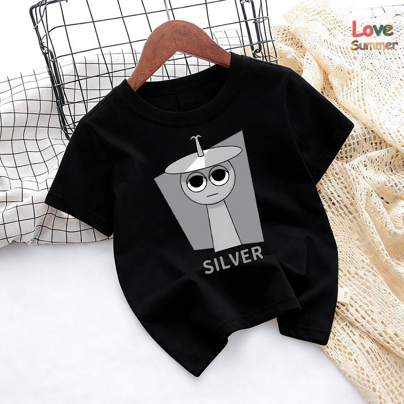Camiseta casual de manga corta Sprunki de verano para niños de 4 a 14 años, top cómodo para niños, adecuado como regalo para niños y niñas