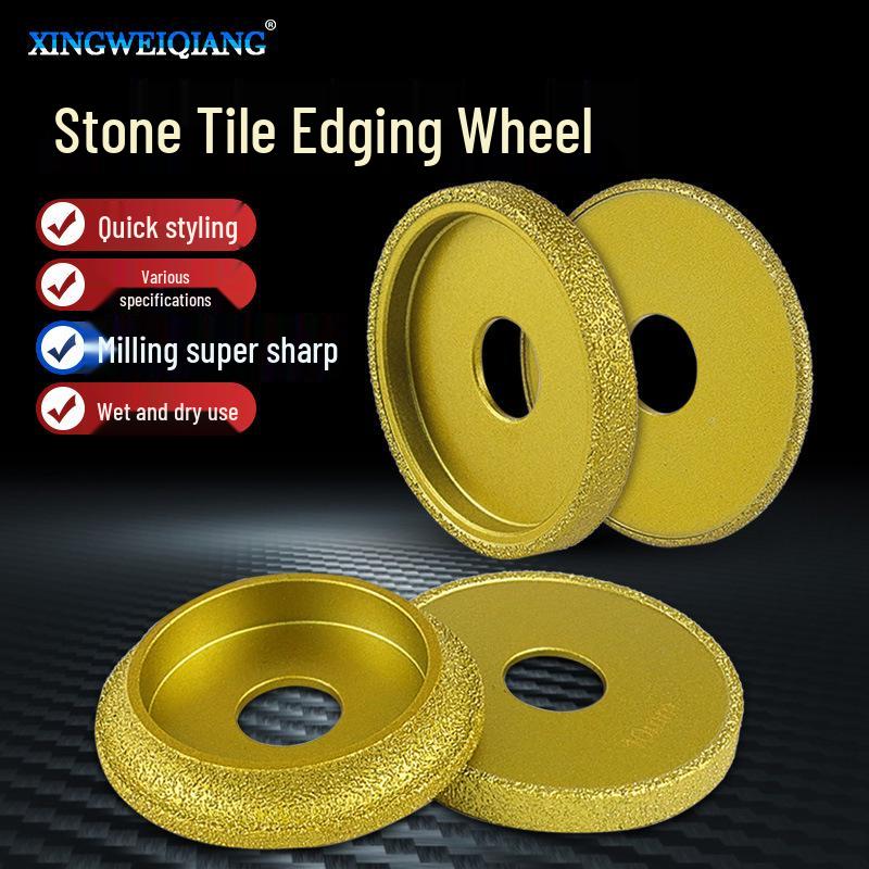 Brazed Diamond Chamfering and Trimming Grinding Wheel for Tile, Marble, and Quartz.