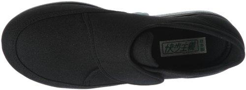 Kaiho Shugi KHS M021 Men's Lightweight 4E Wide Nursing Shoes, Black Stretch, Size 25.0 Cm, 4E