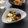 Ins Steak Soup Bowl Plate Salad Ceramic Plate High Value Triangular Cold Vegetable Plate Household Western Food Simple Tableware