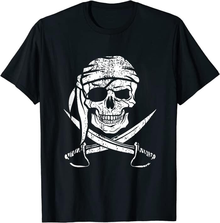 Pirate Costume pirate flag skull captain pirate Classic Tee T-Shirt Size M-3XL S