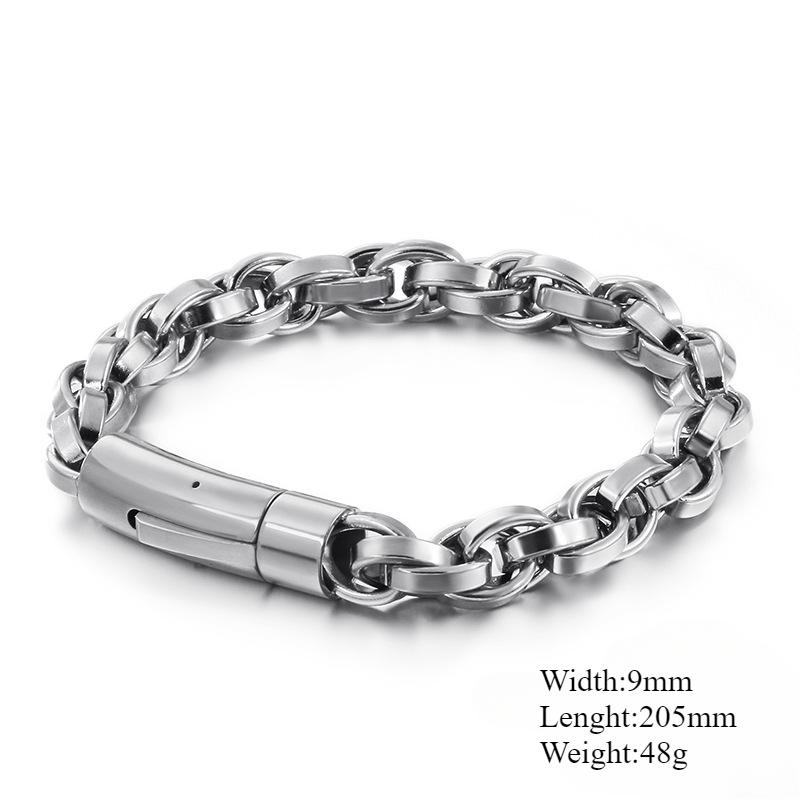 New Retro Punk Stainless Steel Gold/Silver/Black Color Bracelet for Men Jewelry Gifts