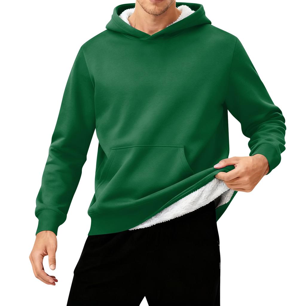 Men's Hooded Fleece-Lined Thick Warm Sweatshirt